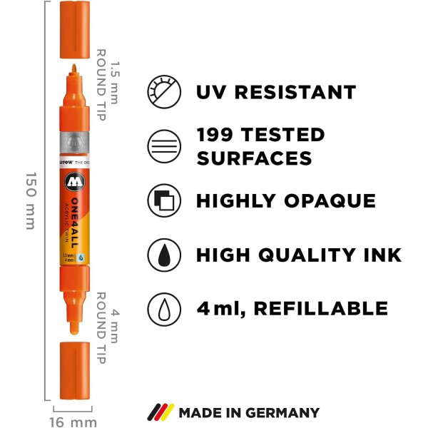 Acrylmarker One4All Twin 1,5 + 4 mm Acrylmarker One4All Twin 1,5 + 4 mm