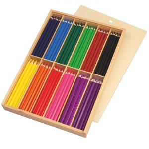 Dreieckige Buntstifte, 17 cm Ø 1 cm, FSC 100 % - 144 Stück Dreieckige Buntstifte, 17 cm Ø 1 cm, FSC 100 % - 144 Stück