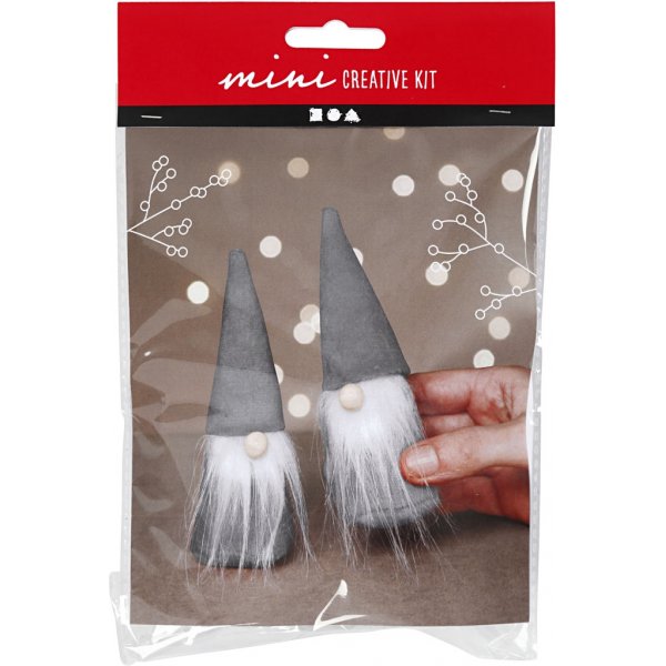 Mini-DIY-Kit - grau - skandinavischer Weihnachtsmann Mini-DIY-Kit - grau - skandinavischer Weihnachtsmann