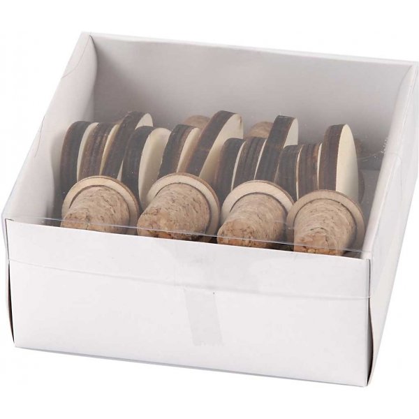 Korken mit Holzherz - 12 Stk Korken mit Holzherz - 12 Stk