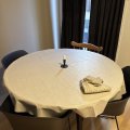Kundenbild Wachstuch, PVC, rund, Leinen - Beige