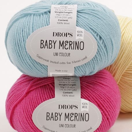 Drops Baby Merino-Garn - 50 g (ca. 40 verschiedene Farben zur Auswahl) Drops Baby Merino-Garn - 50 g (ca. 40 verschiedene Farben zur Auswahl)