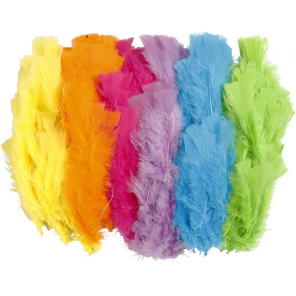 Daunen auf Stahldraht - verschiedene Farben - 144 x 3 Stk Daunen auf Stahldraht - verschiedene Farben - 144 x 3 Stk