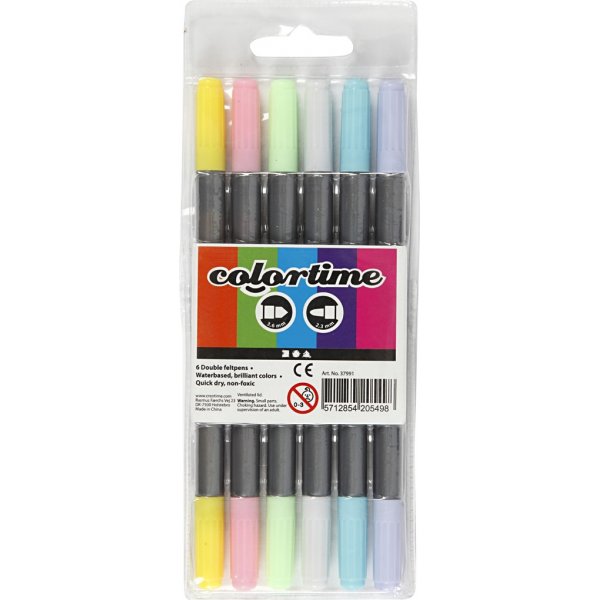 Colortime Doppelmarker - Pastellfarben - 6 Stk Colortime Doppelmarker - Pastellfarben - 6 Stk