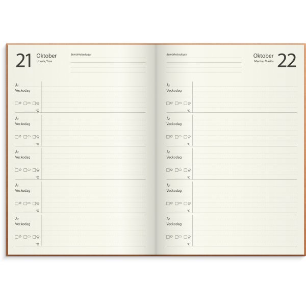 Tagebuch zum 5. Jahrestag - Kunstleder in Cognac Tagebuch zum 5. Jahrestag - Kunstleder in Cognac