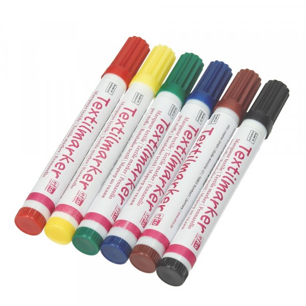 Textilmarker Rund (2-4 mm) - 6 Farben