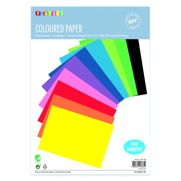Farbiges Papier A4, 80 g, 100 Blatt