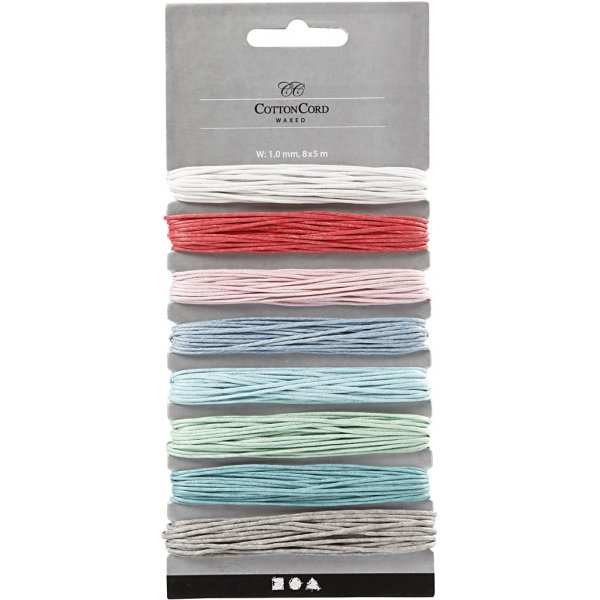 Baumwollschnur - gemischte Farben - 8x5 m Baumwollschnur - gemischte Farben - 8x5 m