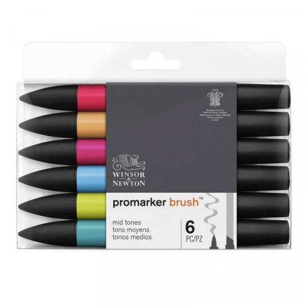 BrushMarker W&N - Midtones 6 Stifte