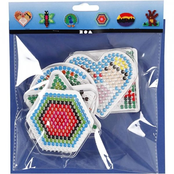 Perlenteller - Oval, Herz, Sechseck, Kreis, Quadrat, Stern - 7x7,5-10,5x9,5 cm - 6 Stk Perlenteller - Oval, Herz, Sechseck, Kreis, Quadrat, Stern - 7x7,5-10,5x9,5 cm - 6 Stk