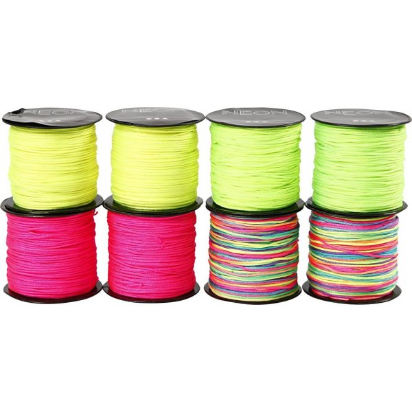 Krawattenschnur - Neongrn - Neonpink - Neongelb - Neonmix - 8 x 28 m
