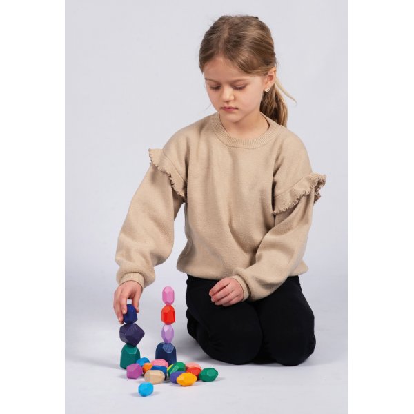 Holzsteine eckig bunt 21 Stk Holzsteine eckig bunt 21 Stk