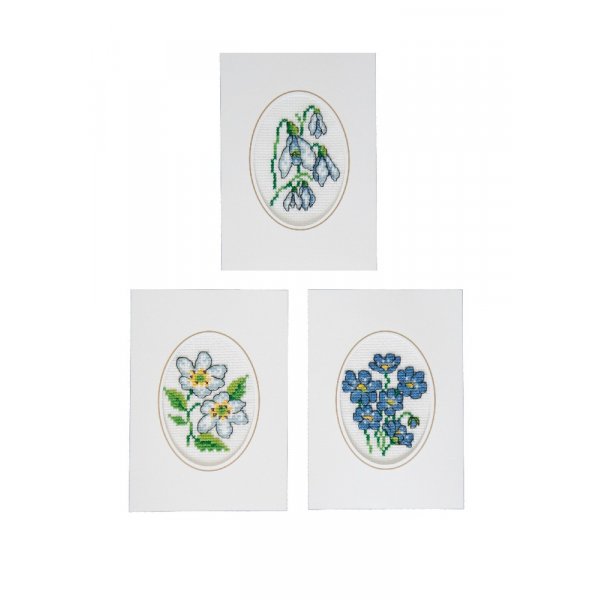 Stickset-Karte - Wildblumen, 3er-Pack