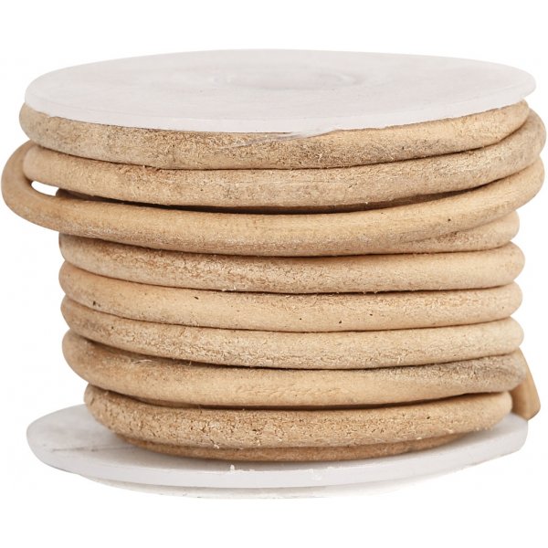 Lederband - Natur - 4 mm - 5 m