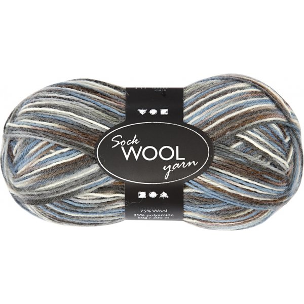 Sockenwolle - Blau/Grau-Harmonie - 50 g Sockenwolle - Blau/Grau-Harmonie - 50 g