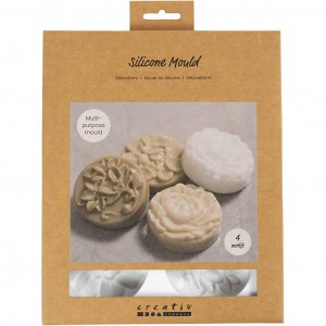 Silikonform - Rund mit Blumenmuster Silikonform - Rund mit Blumenmuster