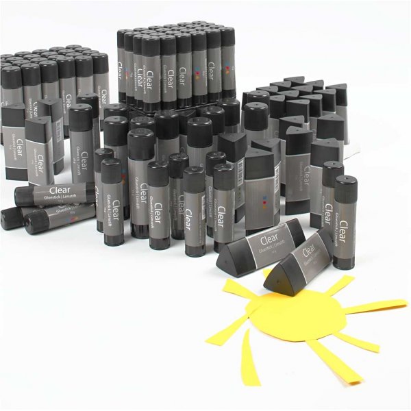 Transparente Klebestifte - verschiedene Größen - 96 Stück Transparente Klebestifte - verschiedene Größen - 96 Stück