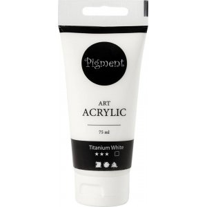 Pigment Art Acryl - Titanweiß - seidenmatt - transparent - 75 ml Pigment Art Acryl - Titanweiß - seidenmatt - transparent - 75 ml