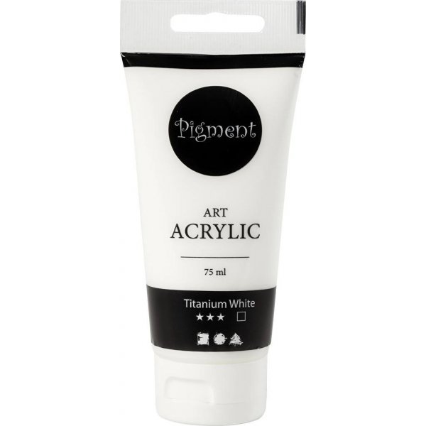 Pigment Art Acryl - Titanwei - seidenmatt - transparent - 75 ml