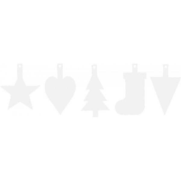Pappfiguren - Weihnachtsdeko - wei� - 5 x 20 Stk