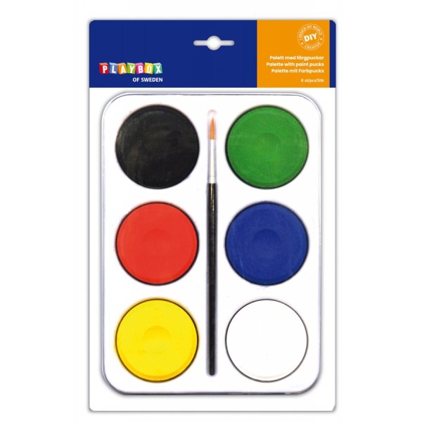 Palette mit Farbpucks