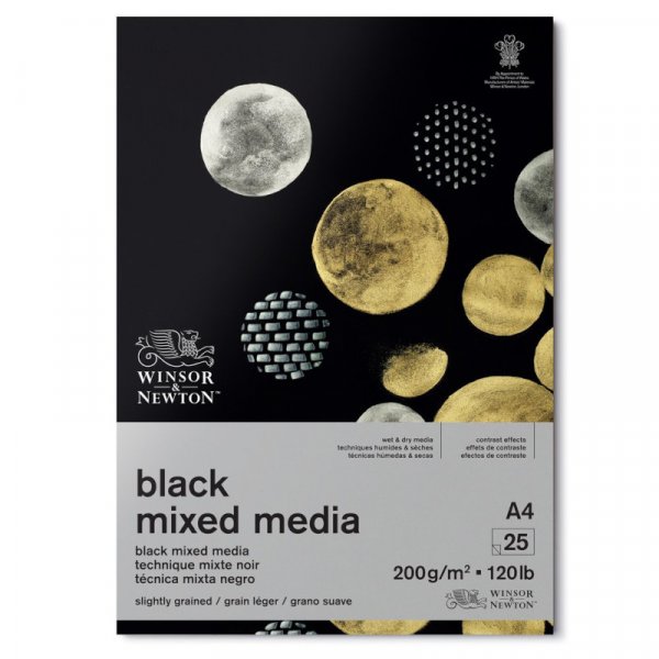Zeichenblock - Winsor & Newton - Black Pad Mixed Media - A4