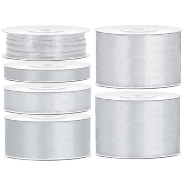 Satinband - 25 m - Silber Satinband - 25 m - Silber