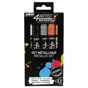 Ölbasierter Marker - Pebeo 4Artist - Markerset 5x4mm Metall Ölbasierter Marker - Pebeo 4Artist - Markerset 5x4mm Metall