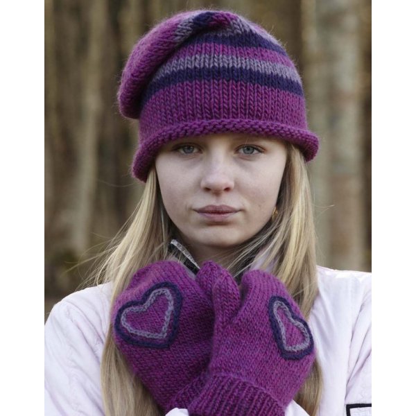Strickanleitung - Fustlinge und Mtze (Kleingren) mit Herzmotiv