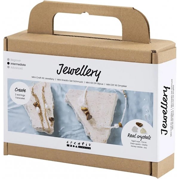 Mini-DIY-Kit Schmuck, Halskette und Ohrringe mit Kristallen Mini-DIY-Kit Schmuck, Halskette und Ohrringe mit Kristallen