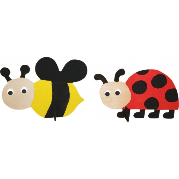 Holzfiguren mit Haltern - 10 Stück Holzfiguren mit Haltern - 10 Stück