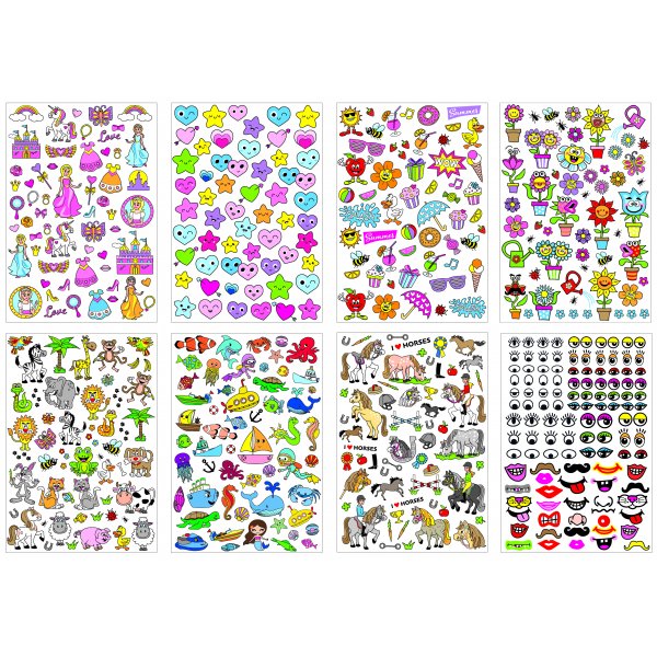 Aufkleber Prinzessinnen Megaset - 500 Stk