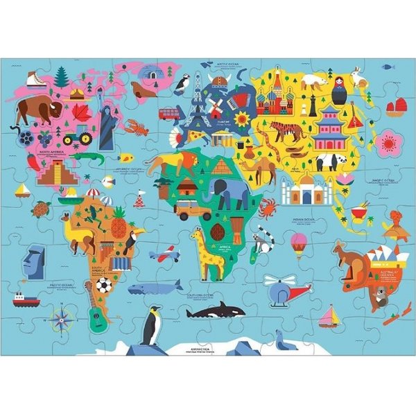 Geographie-Puzzle - Weltkarte Geographie-Puzzle - Weltkarte