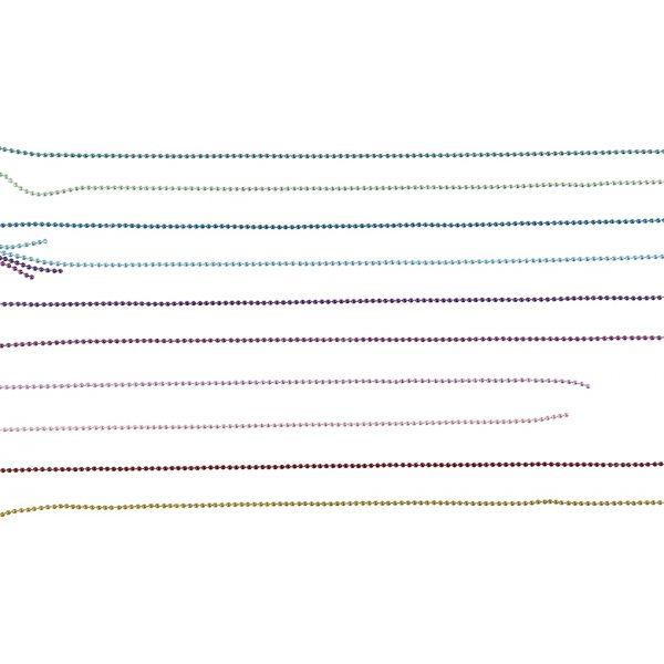 Farbige Kugelketten mit Schloss - gemischte Farben - 10 x 80 cm Farbige Kugelketten mit Schloss - gemischte Farben - 10 x 80 cm