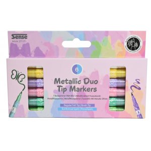 Metallic-Marker mit Doppelspitze, 6 Farben - Duo-Tip Metallic-Marker mit Doppelspitze, 6 Farben - Duo-Tip