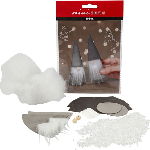 Mini-DIY-Kit - grau - skandinavischer Weihnachtsmann Mini-DIY-Kit - grau - skandinavischer Weihnachtsmann