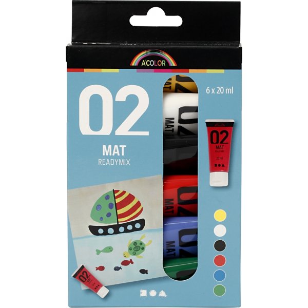 Schulfarbe - Acryl - Standardfarben - matt - 6 x 20 ml Schulfarbe - Acryl - Standardfarben - matt - 6 x 20 ml