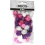 Pompons - Lila - Hellrot - Wei - 48 Stk