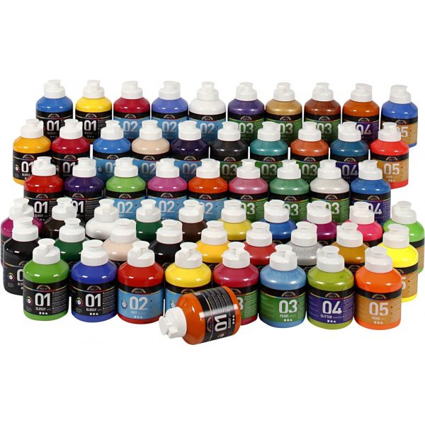 A-Color Acrylfarbe - gemischte Farben - 57 x 500 ml