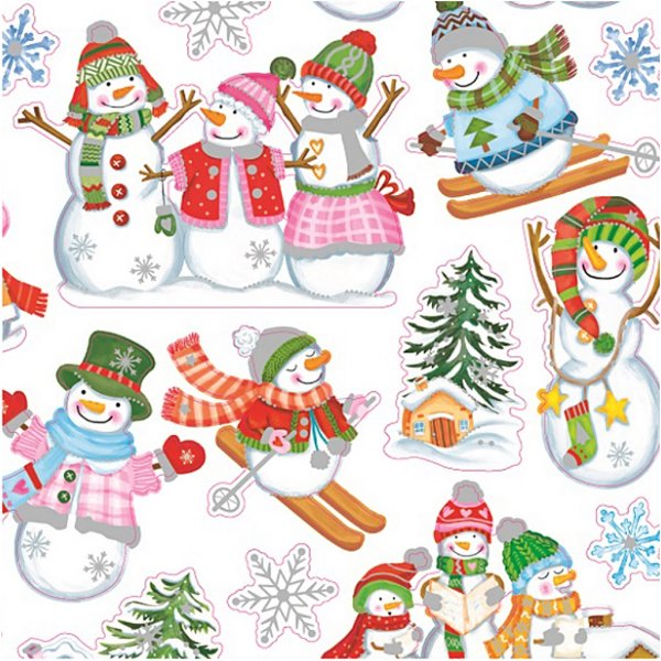 Aufkleber - Schneemann auf Skiern Aufkleber - Schneemann auf Skiern