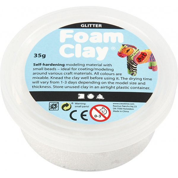 Foam Clay® - weiß - Glitzer - 35 g Foam Clay® - weiß - Glitzer - 35 g