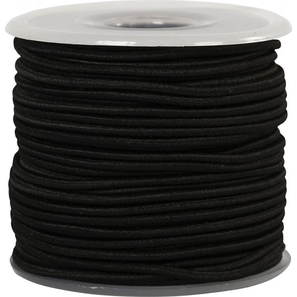 Gummiband 2 mm - Schwarz - 25 m
