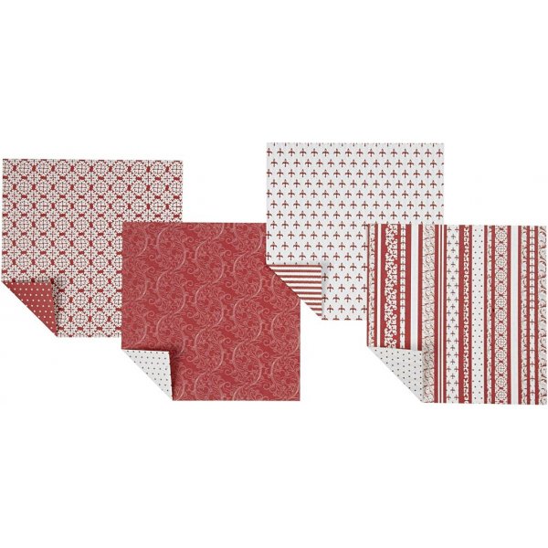 Origamipapier - rot/weiß - 10 x 10 cm - 50 Blatt Origamipapier - rot/weiß - 10 x 10 cm - 50 Blatt