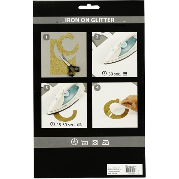 Bügelstoff - Silber - Glitzer - A5 Bügelstoff - Silber - Glitzer - A5