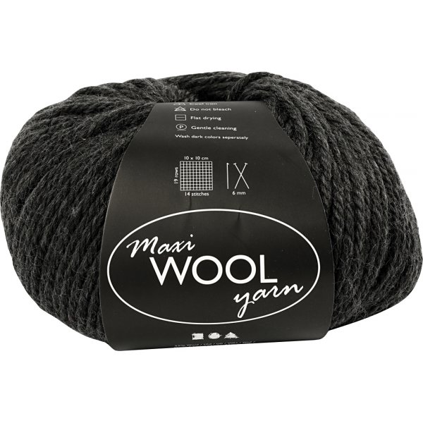Wollgarn - dunkelgrau meliert - 100 g Wollgarn - dunkelgrau meliert - 100 g
