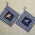 Kundenbild Baumwollstoff Gingham Medium Quadrate - Blau-Weiß - 140 cm