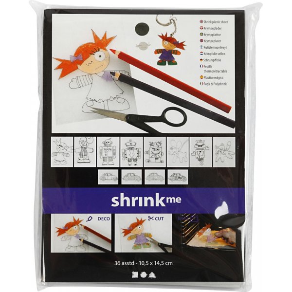 Schrumpffolien mit Motiven - matttransparent - 36 Blatt Schrumpffolien mit Motiven - matttransparent - 36 Blatt