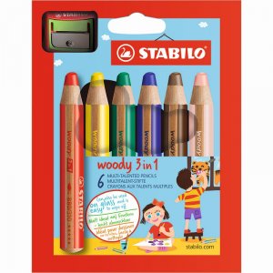 Farbstift Woody mit Spitzer - 6er-Pack Farbstift Woody mit Spitzer - 6er-Pack