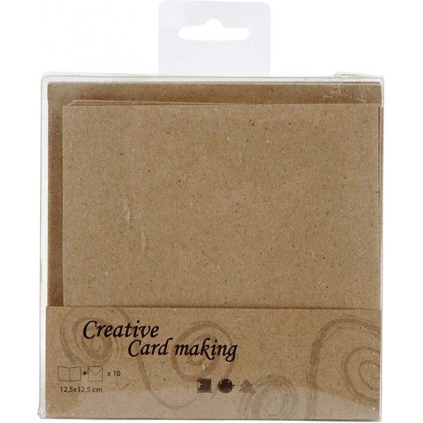 Postkarte mit Umschlag - Natur - 12,5 x 12,5 cm - 10 Stk Postkarte mit Umschlag - Natur - 12,5 x 12,5 cm - 10 Stk