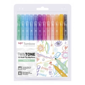 Tombow TwinTone Pastell 0,3/0,8 mm, 12er-Packung Tombow TwinTone Pastell 0,3/0,8 mm, 12er-Packung